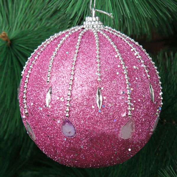 

2019 new year merry christmas rhinestone glitter baubles balls christmas tree hanging ornaments decor balls 8cm#25