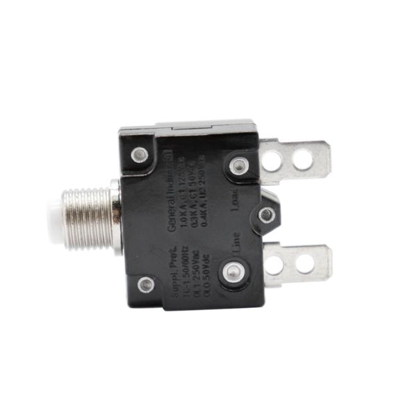 

15 amp dc thermal circuit breaker with quick connect terminal & black waterproof button cover