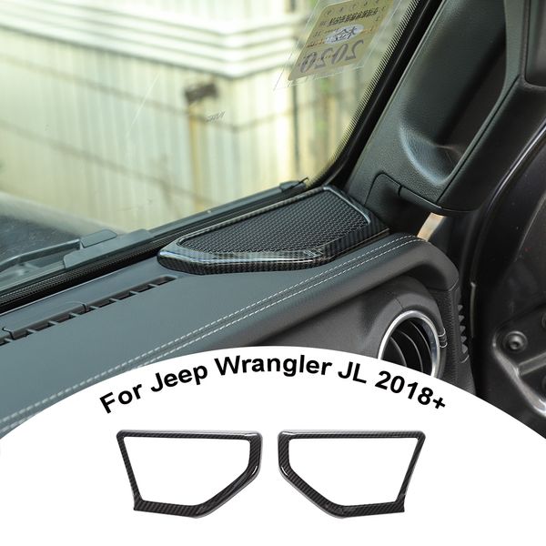 Углеродное волокно ABS Кольцевой кольцо обложки для отделки кольца для Jeep Wrangler JL 2018 Auto Interior Accessories3048