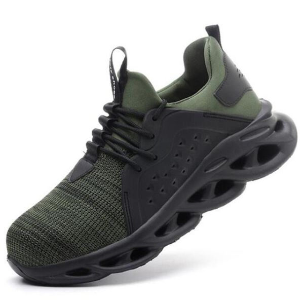 

new anti-smashing anti-puncture safety protective men's shoes flying woven breathable work shoes men tenis masculino adultol01, Black