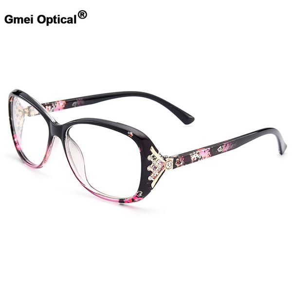 

new arrival gmei optical colorful women full rim optical eyeglasses frames urltra-light tr90 plastic female myopia eyewear m1496, Black