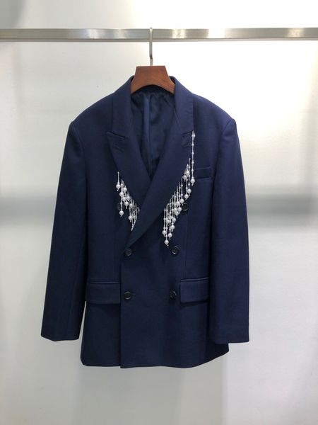 

2019 autumn new women beading tassel wool blazer coat ddxgz2, White;black