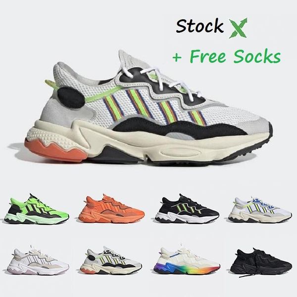 

stock x pride 3m reflective xeno ozweego men women casual running shoes neon green white yellow core black trainer sports sneakers