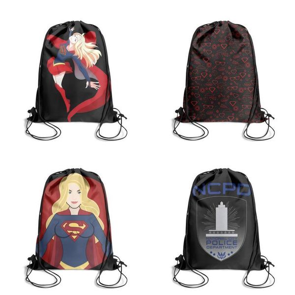 

supergirl кара красивой девушки herofashion мешок ремень рюкзак, дизайн поп-символы многоразовой строка пакет, подходящий для школьного геро