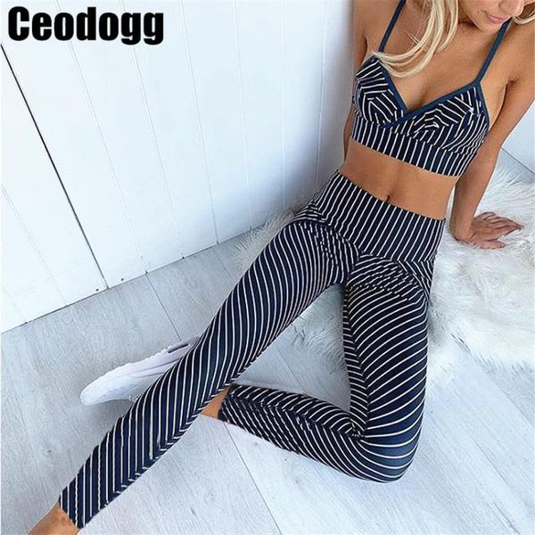 

summer yoga set women stripe 2 piece tight sports bra sports legging yoga pant workout outfit suit fitness gym clothes tracksuit, White;red