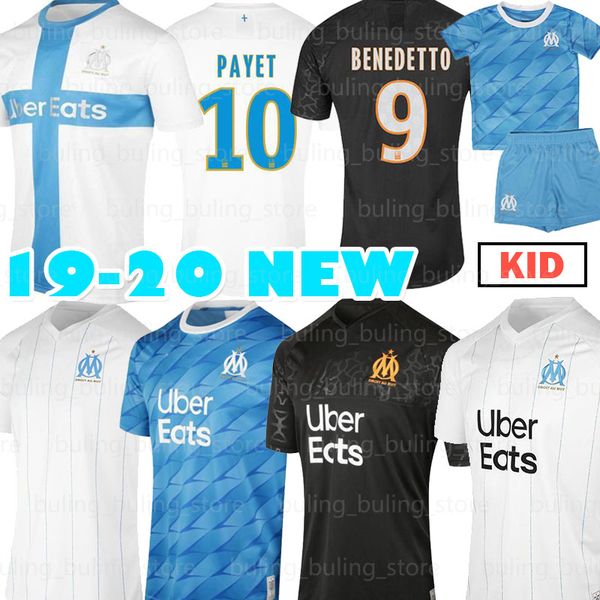 

19 20 olympique de mar eille occer jer ey 10 payet jer ey 9 benedetto 26 thauvin rami kamara l gu tavo an on 2019 om football hirt, Black