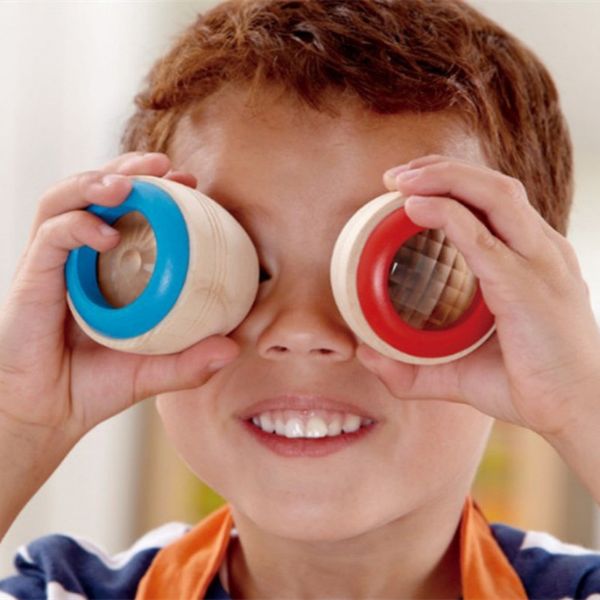 

10 pcs/lot wooden educational magic kaleidoscope baby kid children learning toy