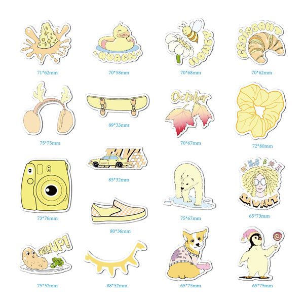 

cartoon girl yellow literature and art style sticker graffiti stickers to diy guitar motorcycle lapluggage skateboard
