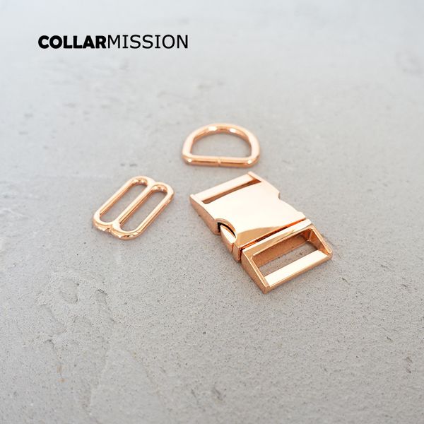 

10pcs/lot 25mm diy dog collar accessories combination (half rubber and half metal loosen buckle + metal adjustment buckle +d ring/set), Black