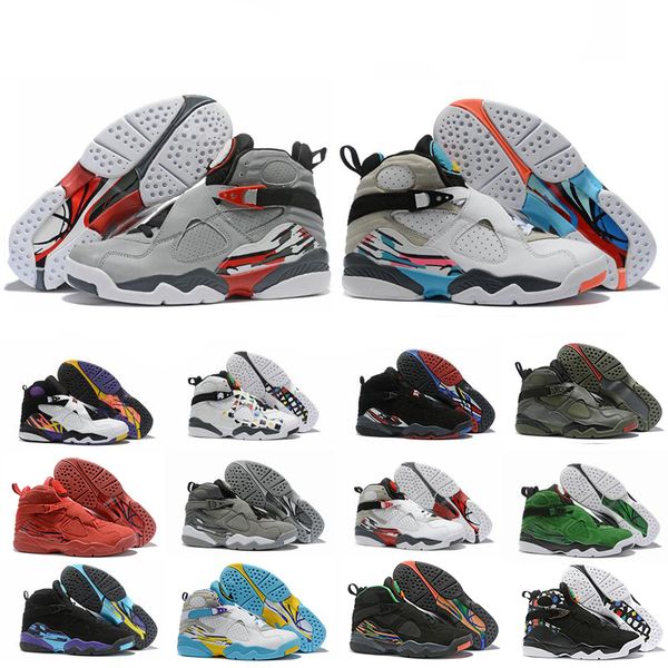 

8 valentines day 8s south beach reflective bugs bunny white aqua playoff chrome countdown pack basketball shoes men sneakers, Black