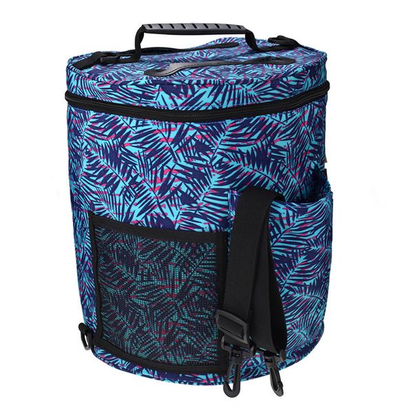 

cylinder crochet hook woolen yarn knitting storage bag big capacity women home organizer sewing kit bag blue