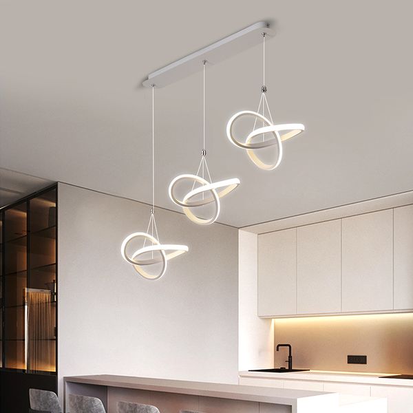 

nordic modern led chandelier for dinning room bedside bar home deco chandelier fixtures 90-260v black/white color ing