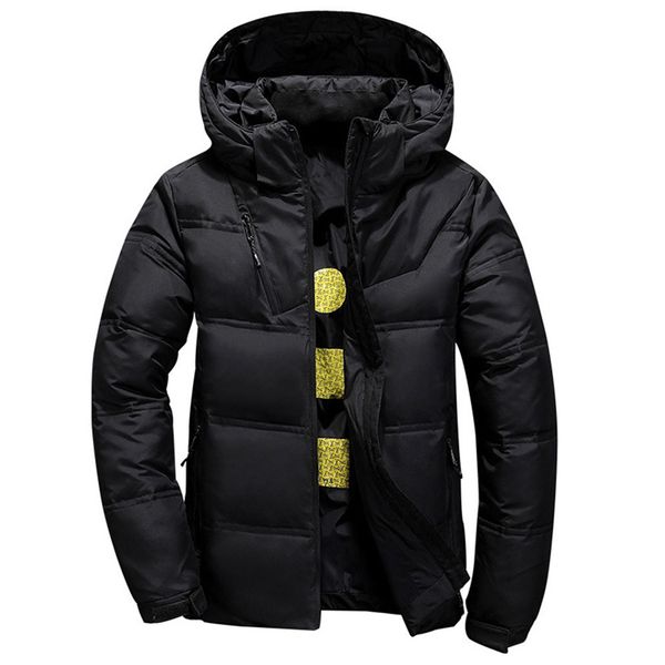 

men winter autumn short down jacket warm thicken hooded outwear coat winter jacket men -20 degree hooded coat jackets outwear, Black