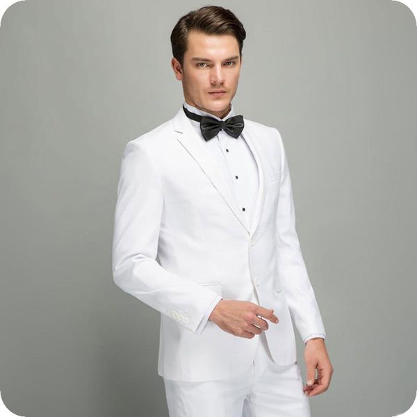 

white men suits for wedding groom tuxedos man blazer 2piece groomsmen jacket pants slim fit terno masculino notched lapel costume homme, Black;gray