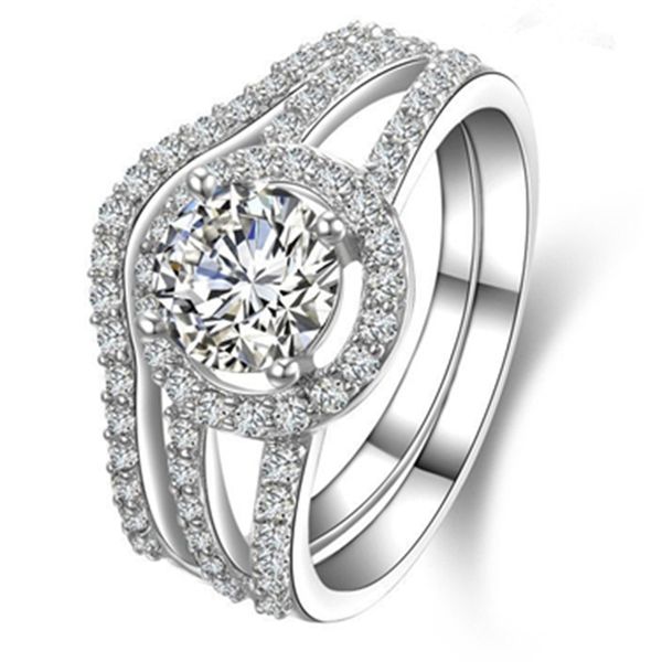 

test positive 1ct moissanite diamond ring with band sterling silver white gold cover anniversary jewelry for her, Golden;silver
