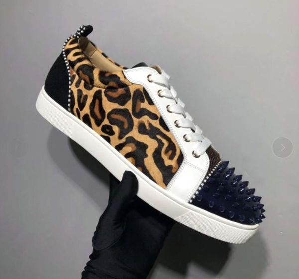 

designer sneakers red bottom spikes flat velours suede sneakers iron grey men trainers 100% real leather party shoes mn1896011