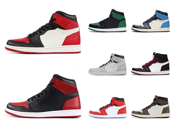 

1 1s jumpman mens basketball shoes high og banned shadow white black toe chicago royal men 1 basketball sneakrs #qa860