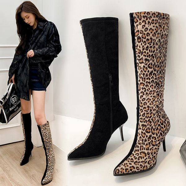 

women zipper boots snake print ankle boots high heels fashion pointed toe ladies shoes 2019 new, Black