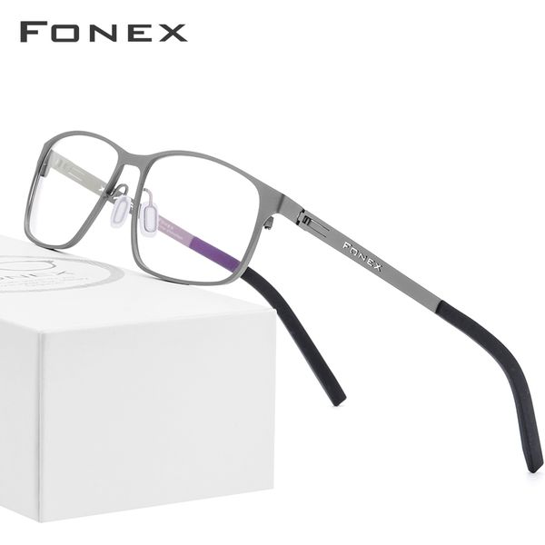 

alloy optical glasses frame men ultralight square myopia prescription eyeglasses 2019 male metal full korea screwless eyewear, Silver