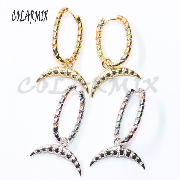 

3pairs крюк серьги радуги кристаллический крюк серьги серп качают хрустальные аксессуары для женщин 50826, Silver