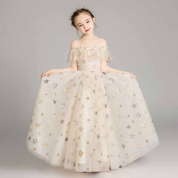 

fashion girls communion dress ball gown kids formal wear flower girls dresses for wedding elegant stars pageant dress k265, Red;yellow