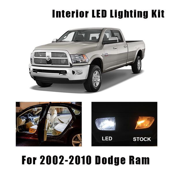 White Canbus Led Interior Light Bulbs Kit Fit For 2002 2010 Dodge 1500 2500 3500 4500 Reading Ceiling License Lamp Led Vehicle Strobe Lights Led