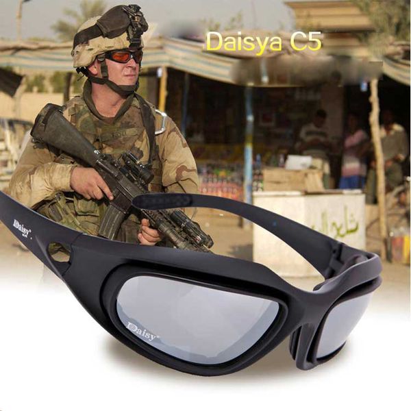 

glasses army shooting glasses c5 polarized sport tactical windproof cycling eyewear hiking uv400 sunglasses