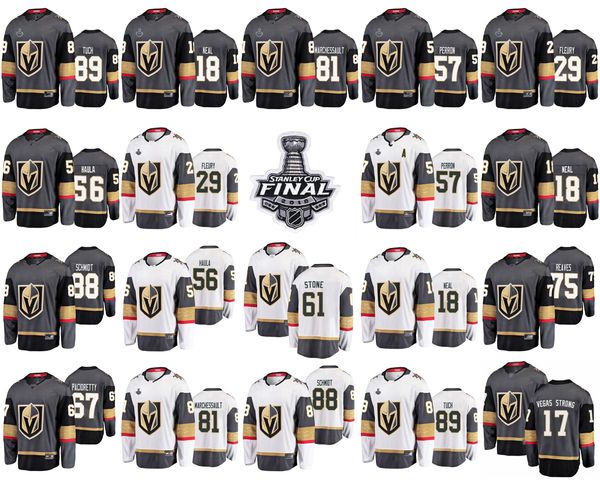 

2018 stanley cup final vegas gloden knights jerseys 81 jonathan marchessault jersey 56 erik haula 88 nate schmidt hockey jerseys stitched, Black;red