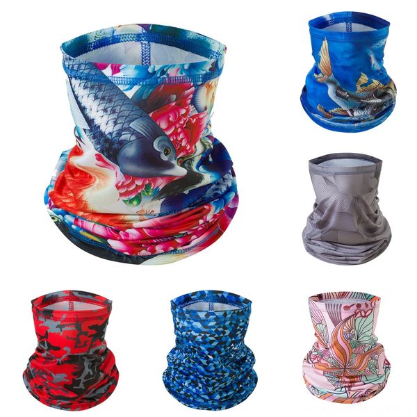 

5jct7 simple style fishing scarf face blocking bandana scarf headband cycling hiking outdoor head headwear mask shield, Black