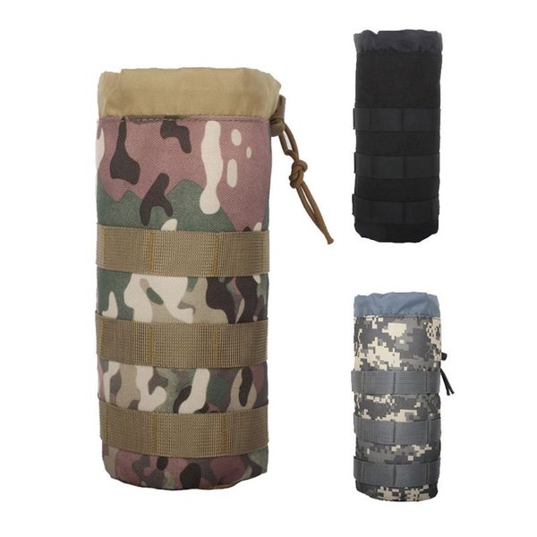 

portable outdoor nylon molle water bottle bag hiking kettle pouch holder case k1mb