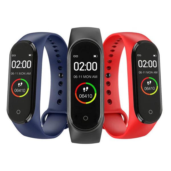 M4 Bant Akıllı Bileklikler 3 Renk Miband Için AMOLED Ekran 4 Smartband Fitness Traker Bluetooth Spor Su Geçirmez