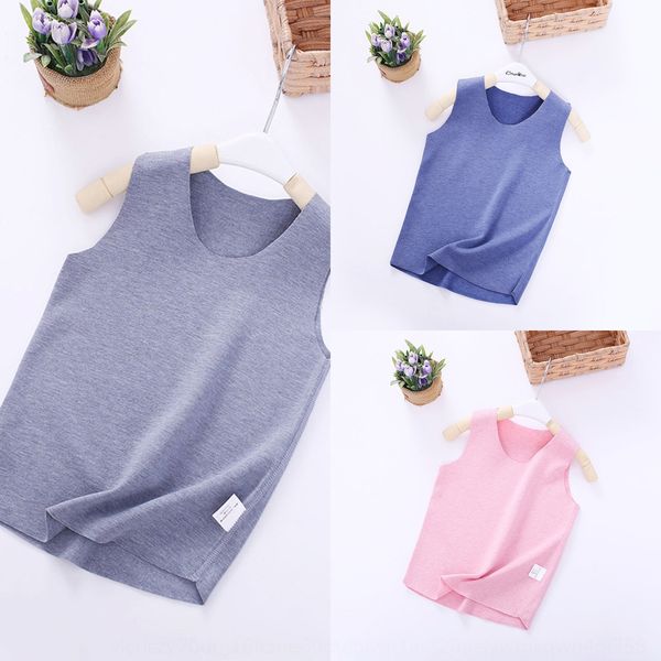 

2020 solid color children's warm vest cute warm all-match color cotton boys' and girls' casual vest, Blue