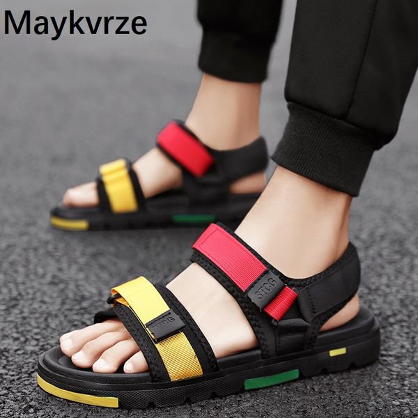 

2020 new summer men casual sports beach sandals tide fashion outdoor comfortable non-slip wild slippers men's shoes, Black