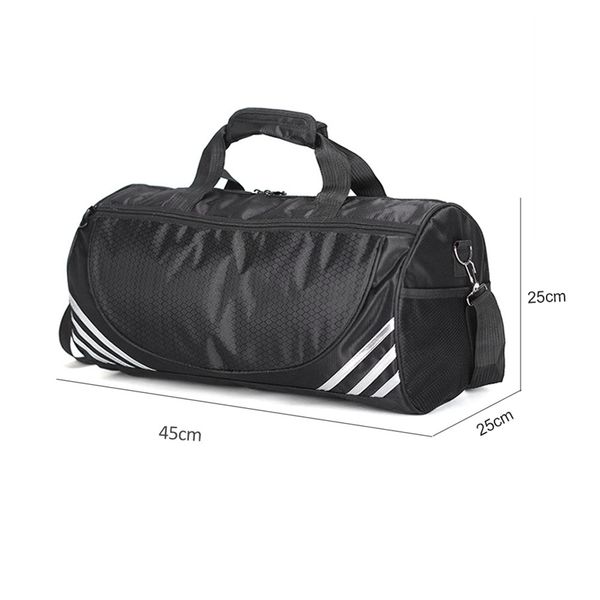 

outdoor sports training gym bags fitness travel outdoor sports bag handbags shoulder dry wet shoes for women men-black+white #8