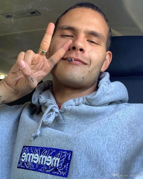 

19fw бандана box logo толстовка с капюшоном мужчины женщины вышивки logo толстовки моды hip hop highstreet outwear 8 цветов s-xl 6881, Black