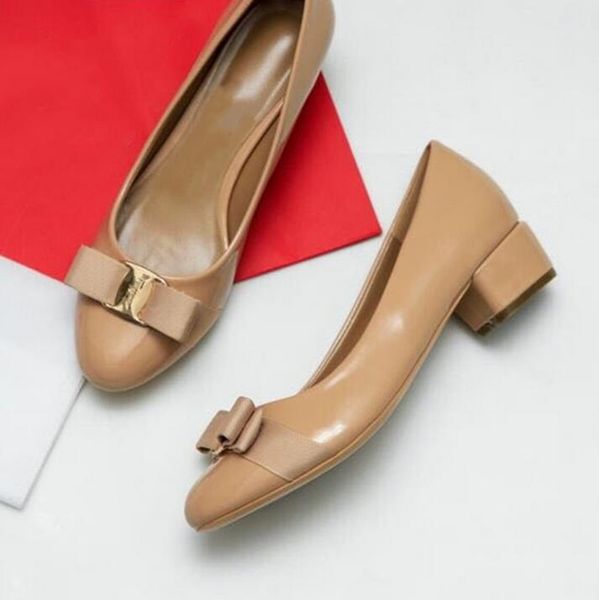 

women classic bow sandals ladies summer designer dress shoes leather chunky women's shoes, Black