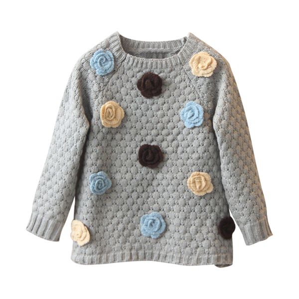 

mudkingdom toddler boy sweater floral winter children kids spring autumn flower clothes for girls, Blue