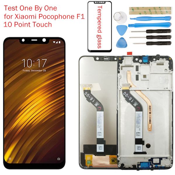 

for Xiaomi Pocophone F1 LCD Display Frame Screen Touch Digitizer Assembly LCD Display Poco F1 India 10 Point Touch Repair Parts