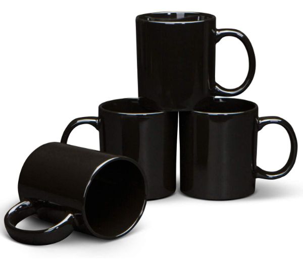 

black large classic mugs for coffee or tea with classic brand logo black fashion pattern brand logo mug with handgrip mug cup set of 2