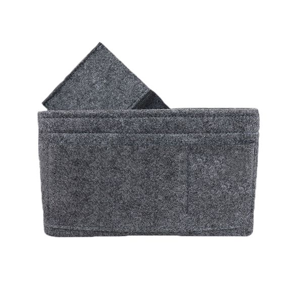 

multifunction cosmetic travel protective soft felt girl space saving insert organizer solid toiletry storage makeup bag