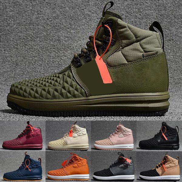

lunar duckboot running shoes medium olive navy blue yellow gum men's sports high shoes acronym fashion kids men shoes training sneakers, Black