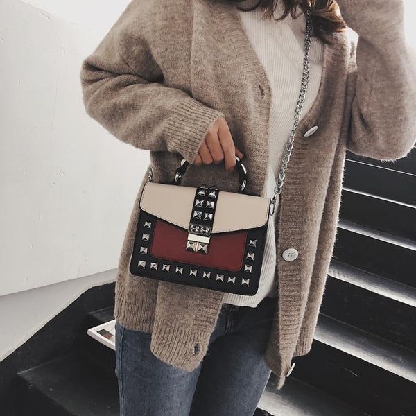 

женщины сумки сумка дизайнер crossbody сумки бренд заклепки дамы плеча курьерские сумки лоскут телефон кошелек bolsas feminina #t1g