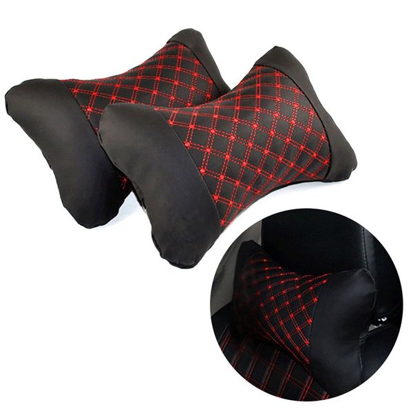 

1pc microfiber leather cotton car neck pillow protection design safety auto rest pillow black auto safety accessories