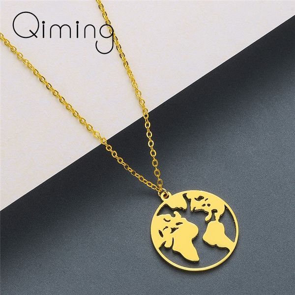 

globe necklace women fashion stainless steel friendship pendant necklace statement jewelry men collier, Silver