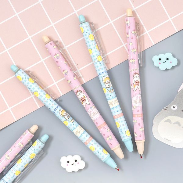 

36 pcs kawaii erasable gel pens cute beating blue gel ink pens for writing cute stationery office school supplies 0.5mm