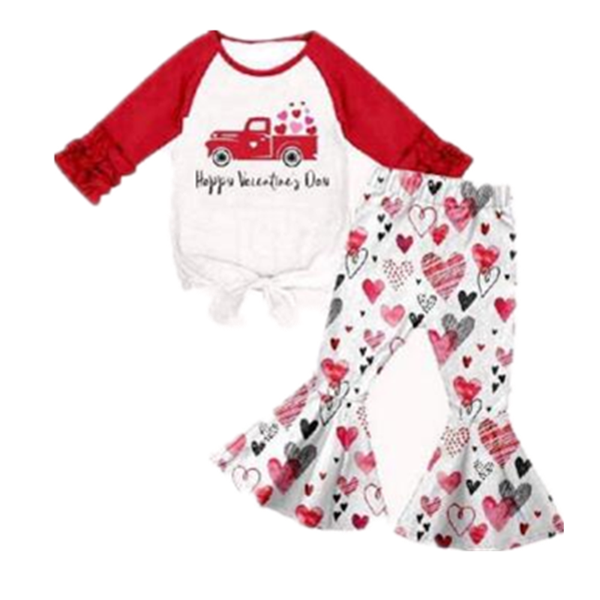 

wholesale baby clothes girls suit latest valentine's day car set2020, White