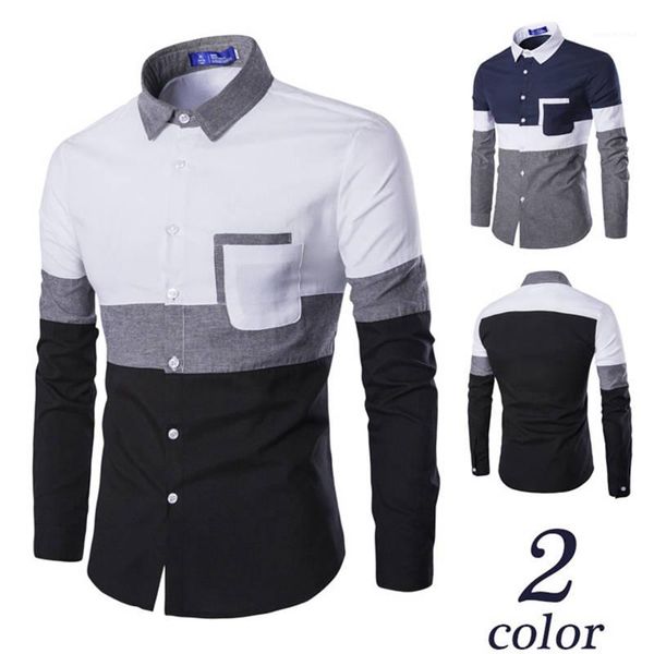 

long sleeve panelled mens casual style mens apparel contrast color mens designer shirts cardigan, White;black