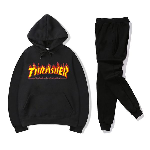 

спорт hoodie костюмы flame шрифт мужчины с длинным рукавом фуфайки осени ветровка мужская одежда больших толстовки размер, Gray