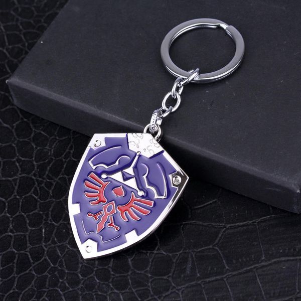 

the legend of zelda hylian shield keychain triforce shield sword z triangle breath of the wild owl key chain keyring jewelry, Silver