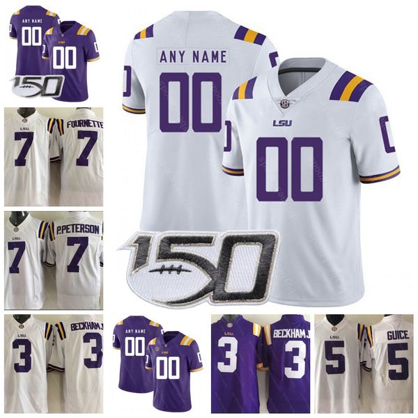 

custom lsu tigers 2019 football chase #4 john emery jr. 24 derek stingley 33 todd harris 42 aaron moffitt jefferson delpit ncaa 150th jersey, Black;red